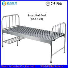 Hospital barato de acero inoxidable plana camas médicas